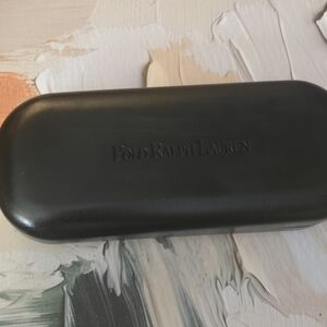 Ralph Lauren Glasses Case Sunglasses Eyeglasses Hard Case Black LeatherPre-owned
